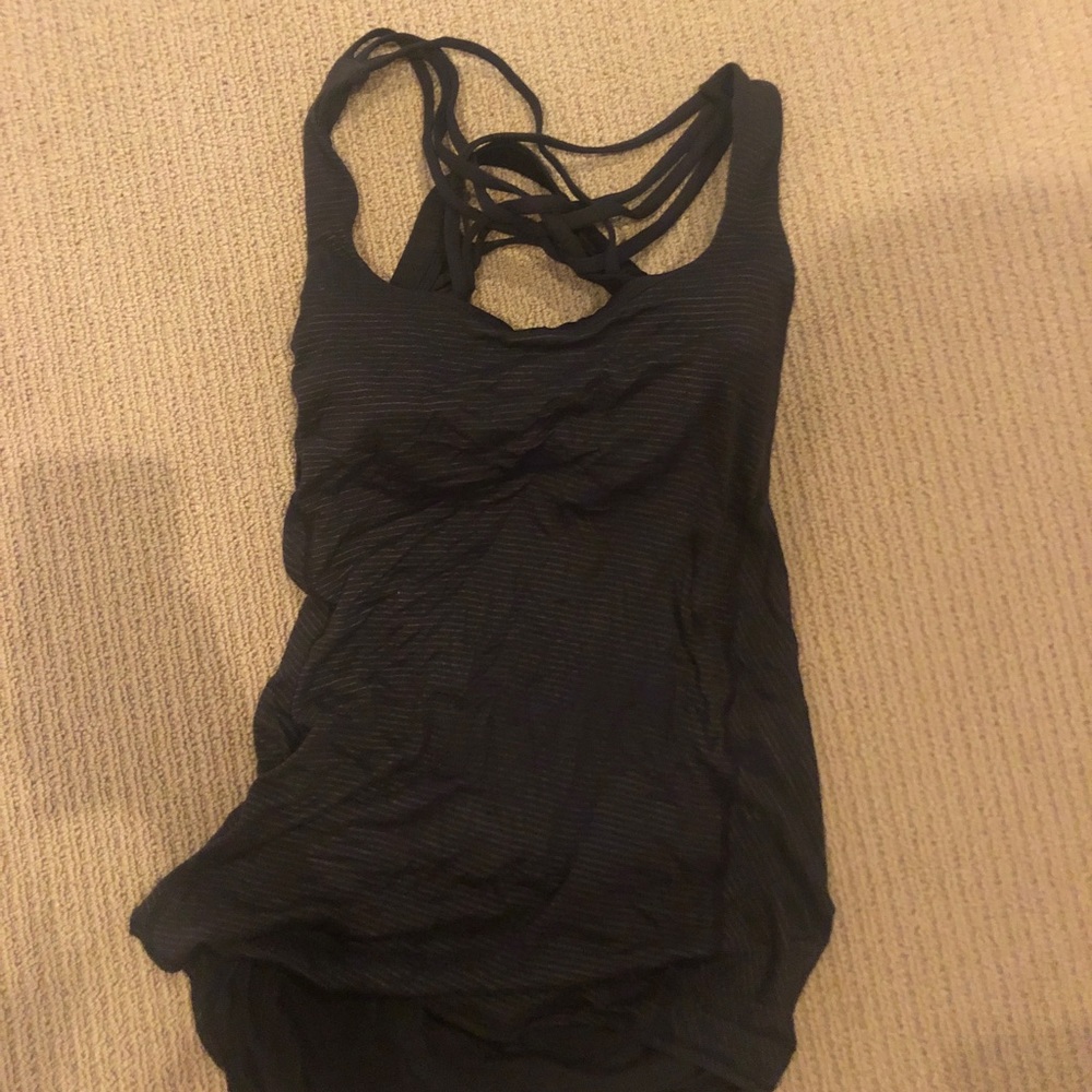 Black Lululemon tank top with open back